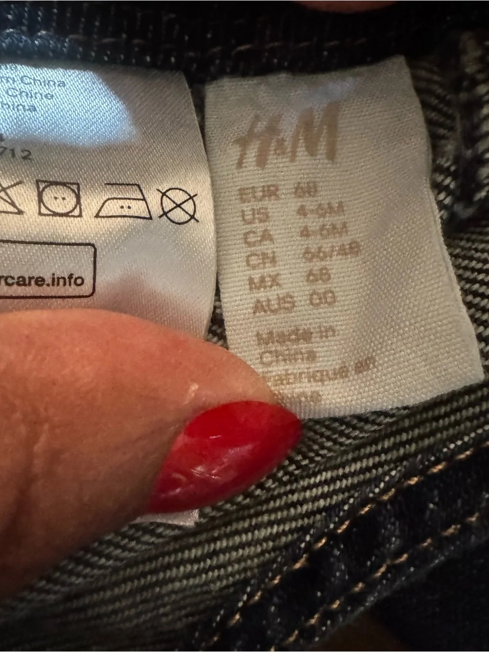 H&M Toddler Blue Denim Heart-Detail Overalls